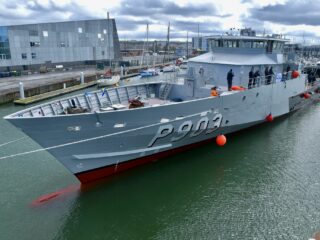Mise à l’eau du patrouilleur Vega